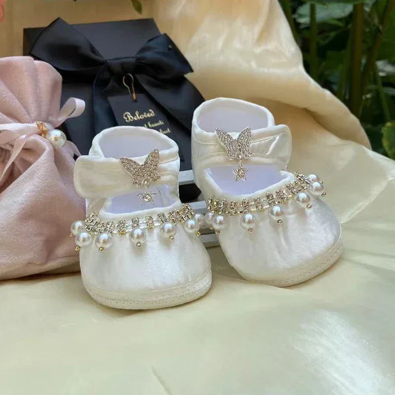 'Charlotte Elise' Lace Baby Girl Shoes for Special Occasions - The Palm Beach Baby