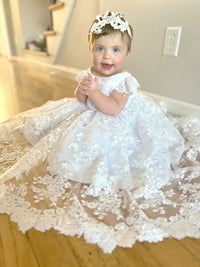 Corine Elegant Lace Special Occasion Gown 3 mos to 14 yrs.