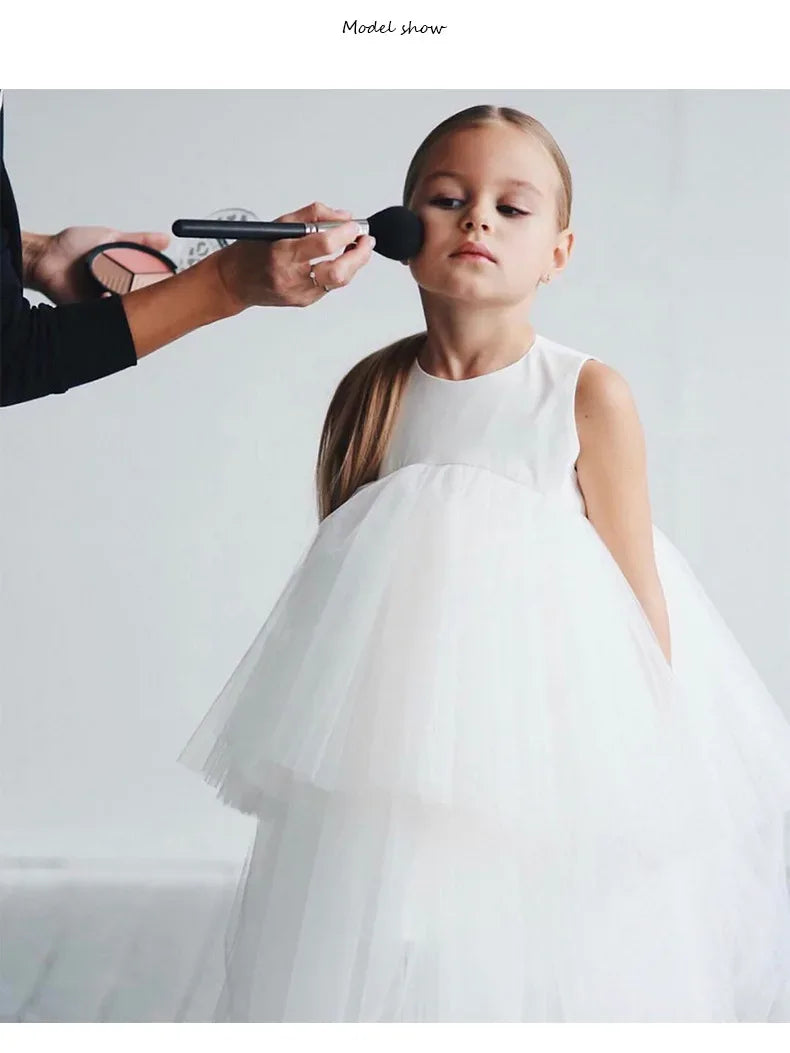 Morgan Tiered Tulle Party Dress for Girls - 4 Elegant Colors, A-Line & Comfortable Fit - The Palm Beach Baby