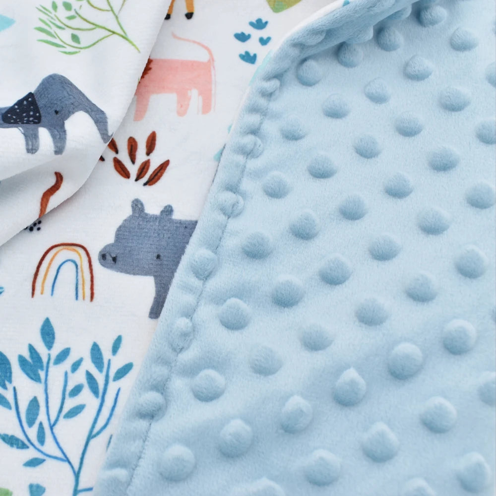 Adorable Printed Dotted Fleece Baby Swaddle Receiving Blanket - The Palm Beach Baby Estimated 12 -21 Day Shipping