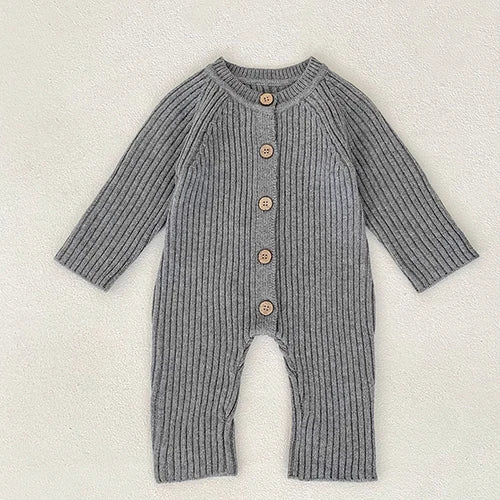 "Morgan" Cozy Fall Knit Baby Romper - 3 Colors