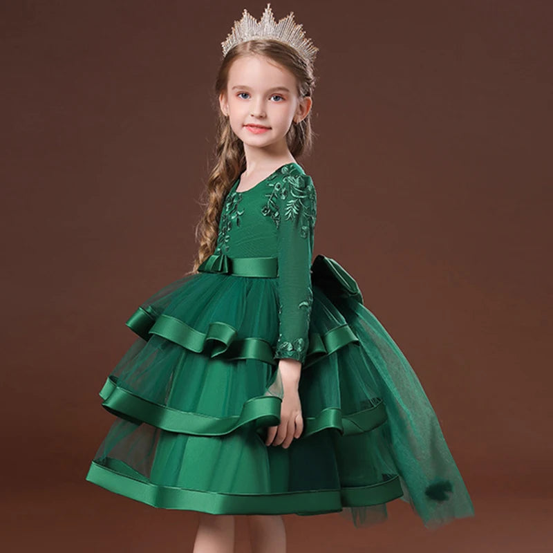 Emmerson Tiered Special Occasion Dress - Satin and Tulle Elegance
