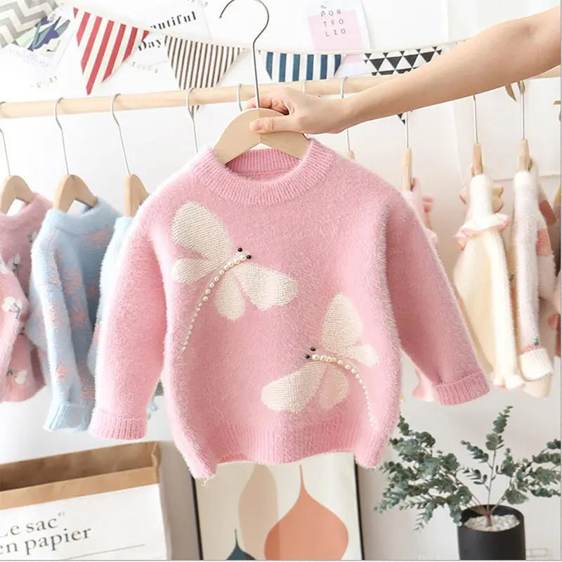 Firefly Kisses Children's Pullover - Palm Beach Pink or Wentworth White