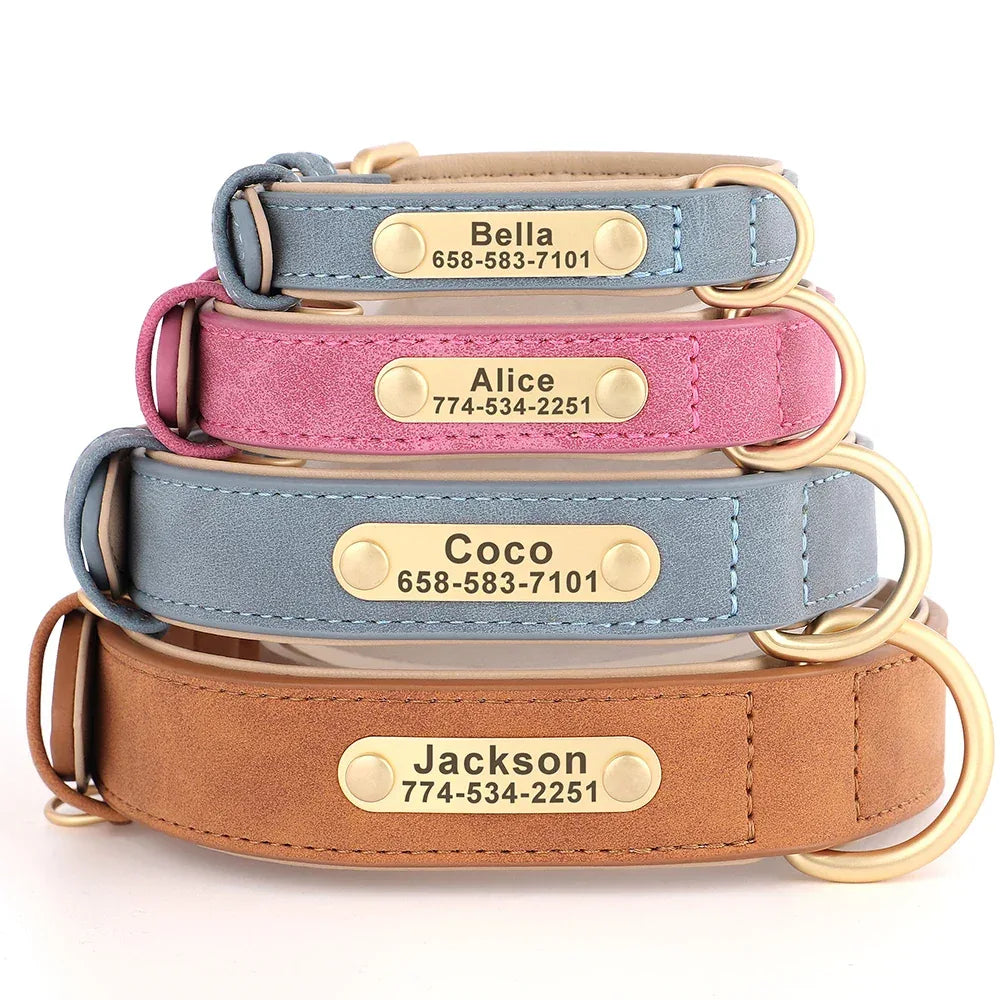 Personalized Dog Collar - Soft Fabric with Metal Buckle, Adjustable, Engraved ID Tag & Comfort - The Palm Beach Baby