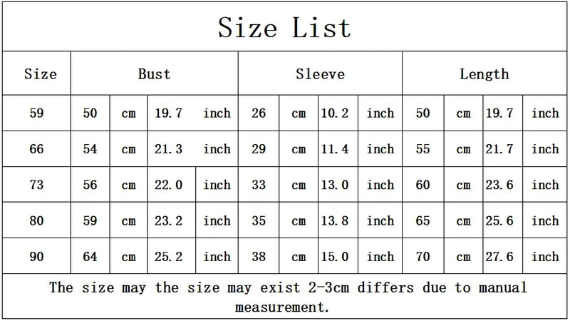 Size chart for the Precious Bear Print Romper, detailing size, bust, sleeve, and length measurements for infants aged 6 to 18 months.