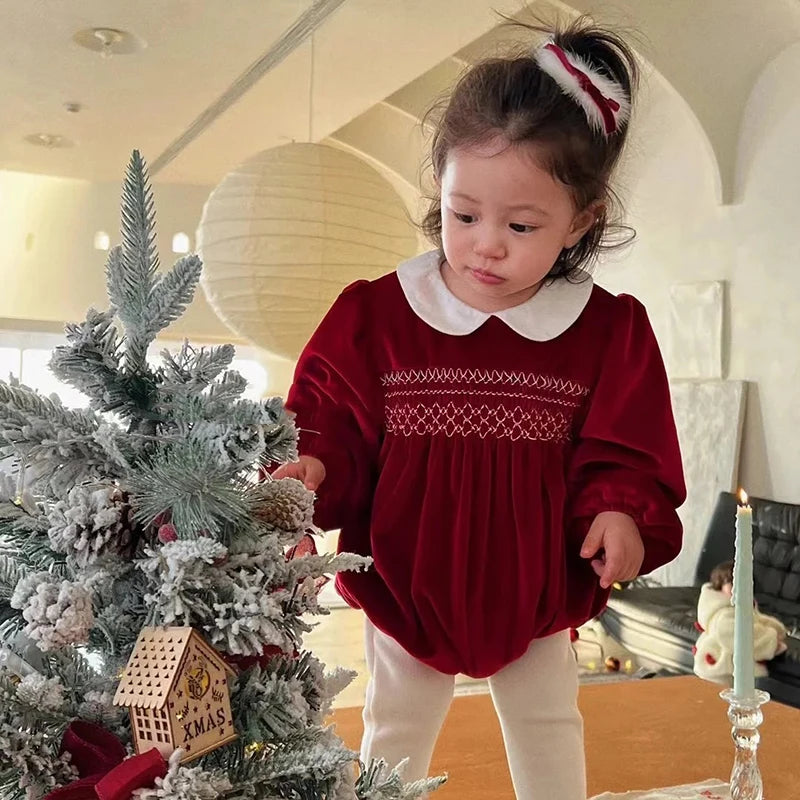 Elizabeth Smocked Holiday Red Bubble