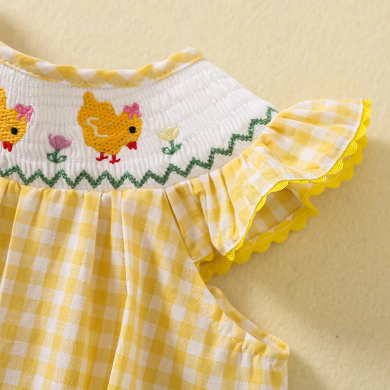 "Little Chickadees" Check Party Dress