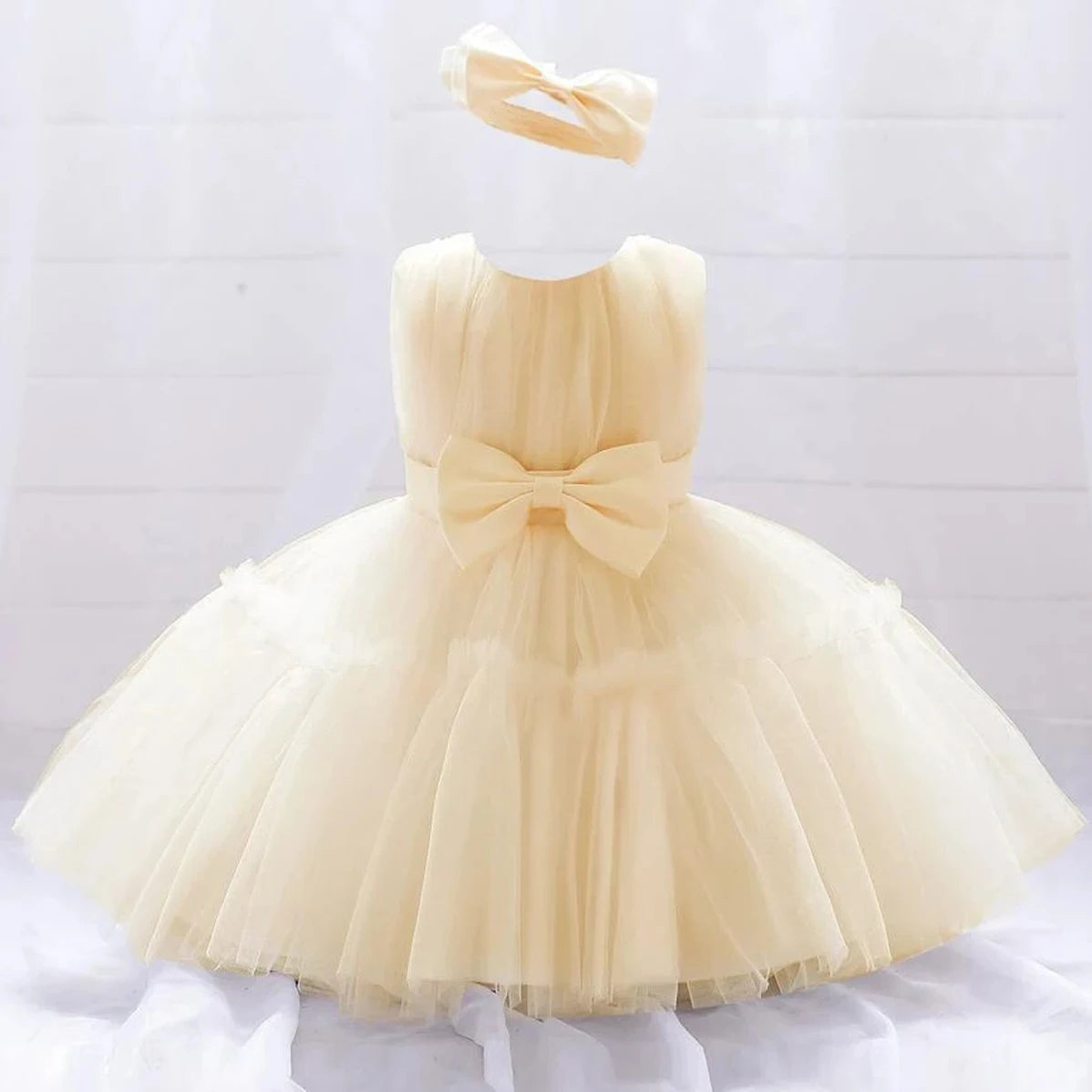 Rowena Lace Special Occasion Dress with Matching Headbow