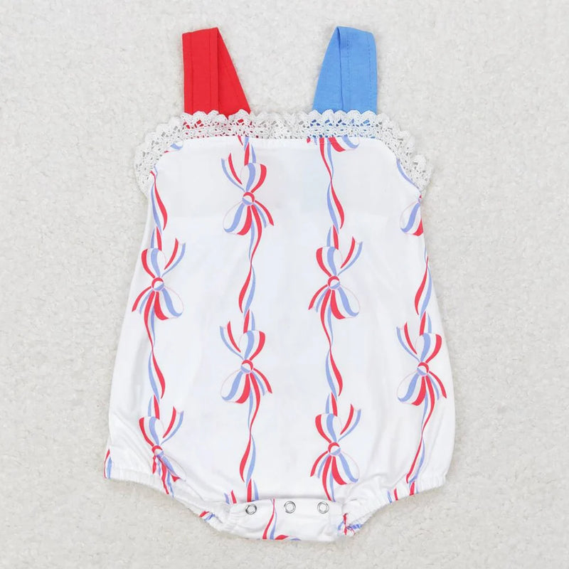 Patriotic Pretty-In-Print Rompers