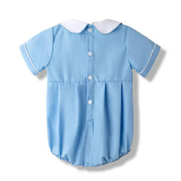 "Santa Cutie" Peter Pan Collar Baby Romper - Soft Cotton, Snap Legs, Holiday Ready - The Palm Beach Baby