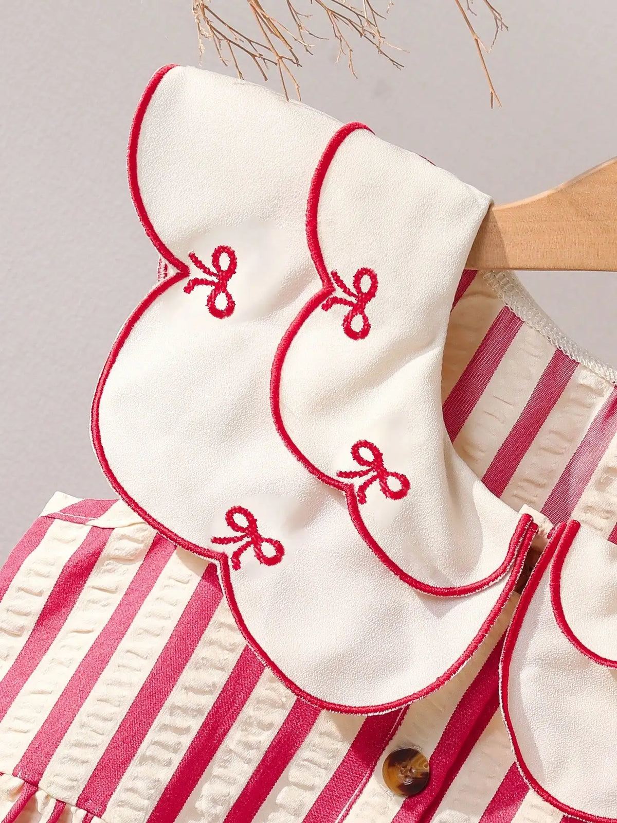 Summer Petal Collar Dress For Little Girls - Seersucker Stripes - The Palm Beach Baby Estimated 12 -21 Day Shipping