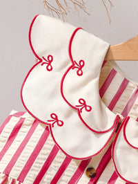 Summer Petal Collar Dress For Little Girls - Seersucker Stripes - The Palm Beach Baby Estimated 12 -21 Day Shipping