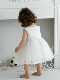 Avery-Ann Sophisticated White Lace And Tulle Special Occasion Dress - The Palm Beach Baby Estimated 12 - 18 Day Shipping