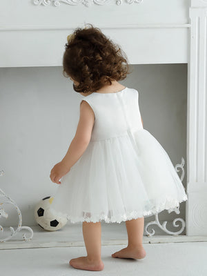 Avery-Ann Sophisticated White Lace And Tulle Special Occasion Dress - The Palm Beach Baby Estimated 12 - 18 Day Shipping