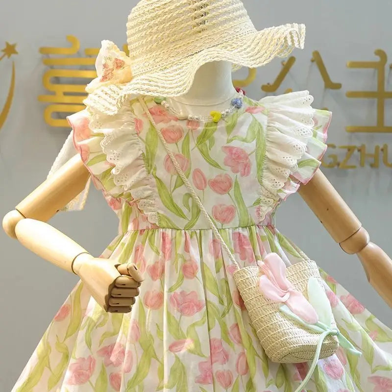 Flowers and Frills Adorable Girls Party Dress  2-12 years - The Palm Beach Baby Estimated 12 - 20 Day Shipping