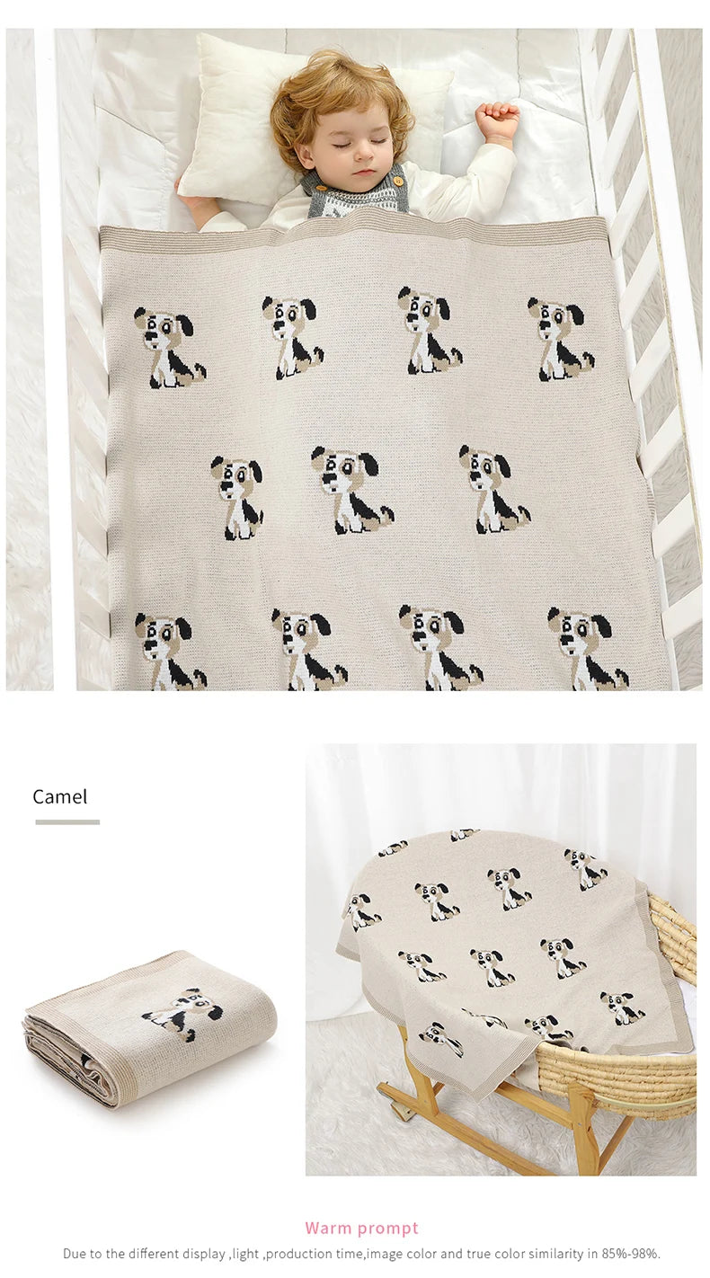 "Little Doggies" Cotton Baby's Blanket - 3 Colors