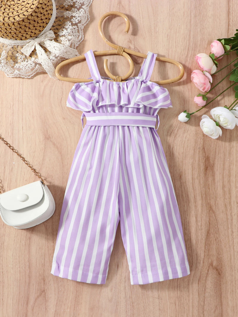 "Purple Sweetie" Striped Romper Jumpsuit