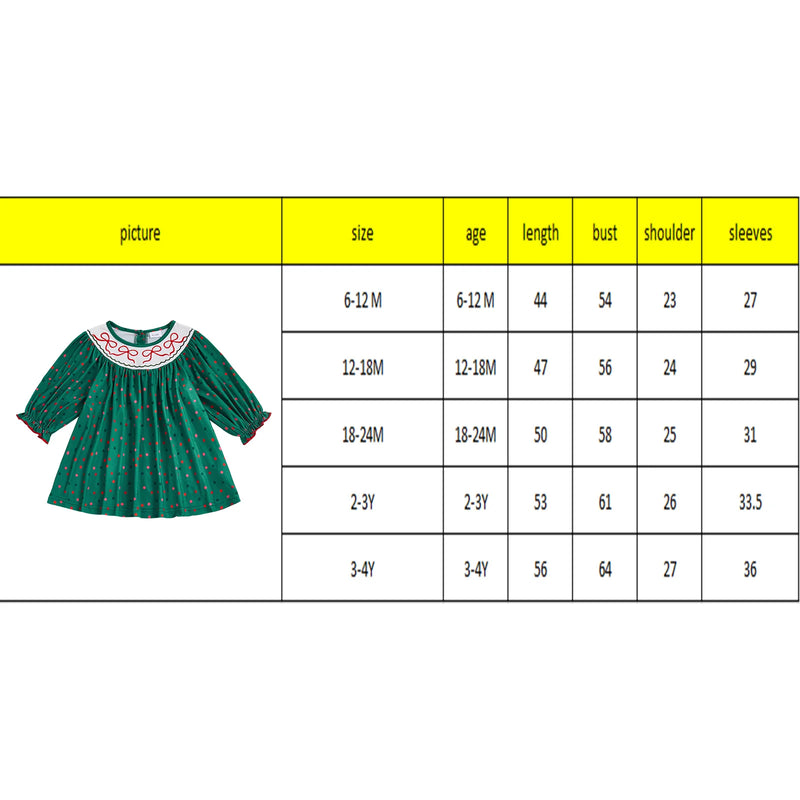 Polka Dots and Bows Fall Dress - Evergreen