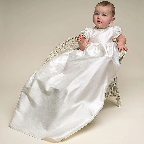 Alyssa Vintage Lace Baptism Gown & Bonnet for Baby Girls