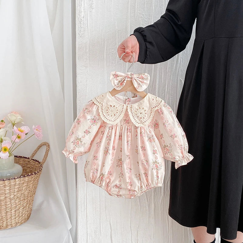 "Emma" Palm Beach Pink Sibling Lace Florals - Dress or Romper