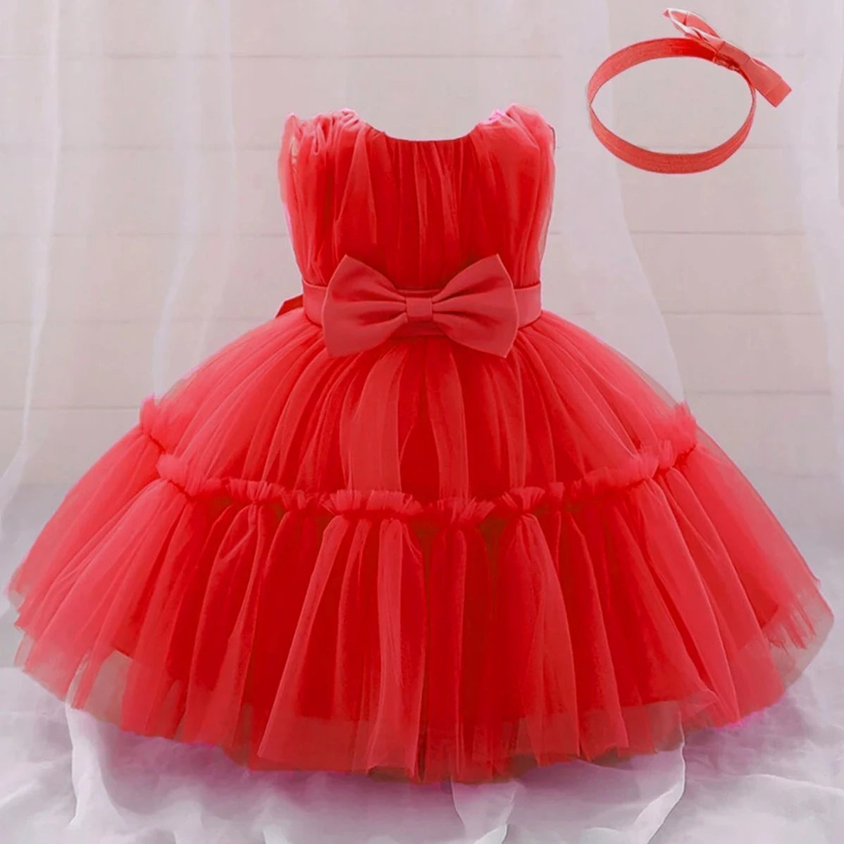 Rowena Lace Special Occasion Dress with Matching Headbow
