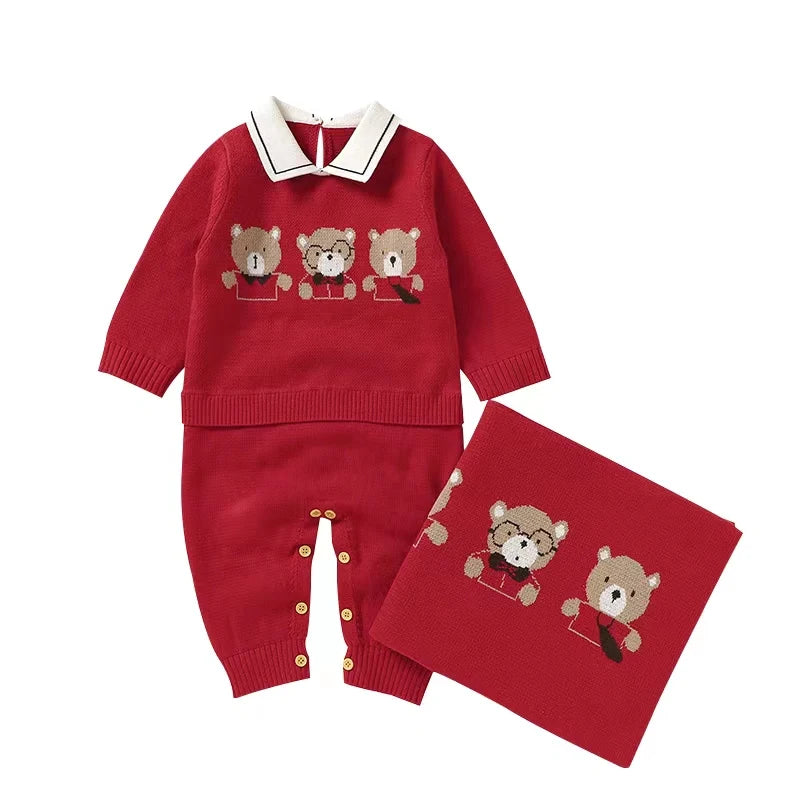 "Beary Cute" Knit Romper And/Or Blanket