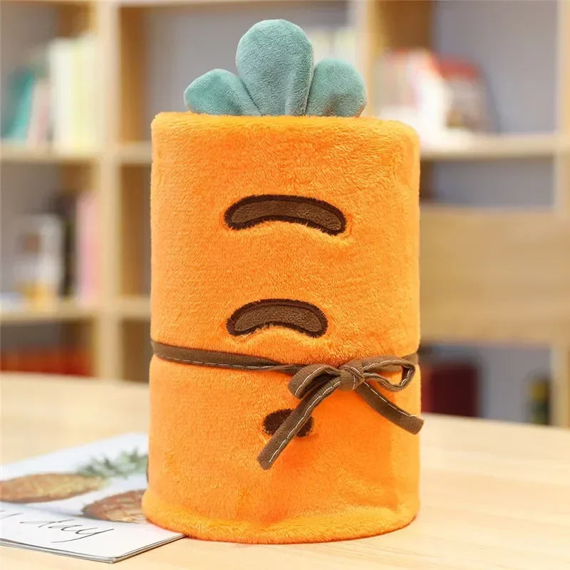An orange Bath Time Cuties toddler bath towel shaped like a carrot, designed for fun and comfort, making bath time enjoyable for young children.