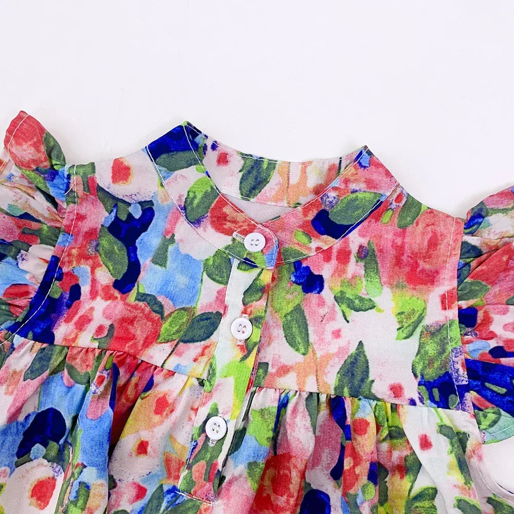 "Tiptoe Through The Flowers" Girls Floral Party Dress - The Palm Beach Baby