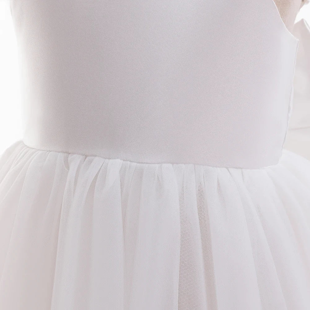 Amelie Elegant White Tulle Dress For Formal Occasions - The Palm Beach Baby Estimated 12 - 22 Day Shipping