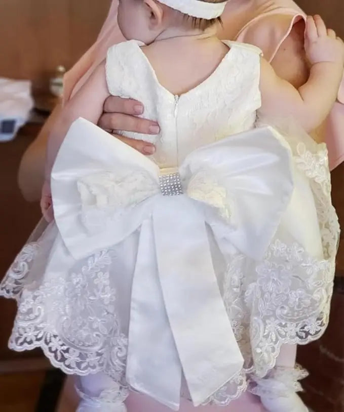 Lauren Lace Special Occasion Dress With Headband - The Palm Beach Baby Estimated 14 - 25 Day Shipping