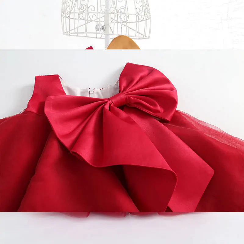"Mari" Party Dress With Big Bow - 3 Colors