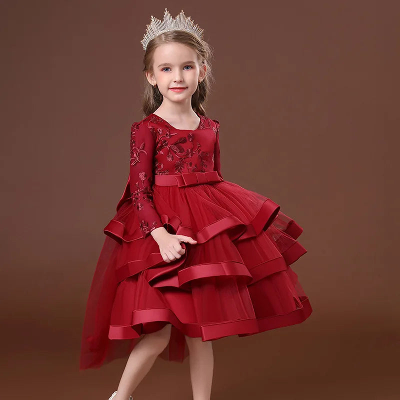 Emmerson Tiered Special Occasion Dress - Satin and Tulle Elegance