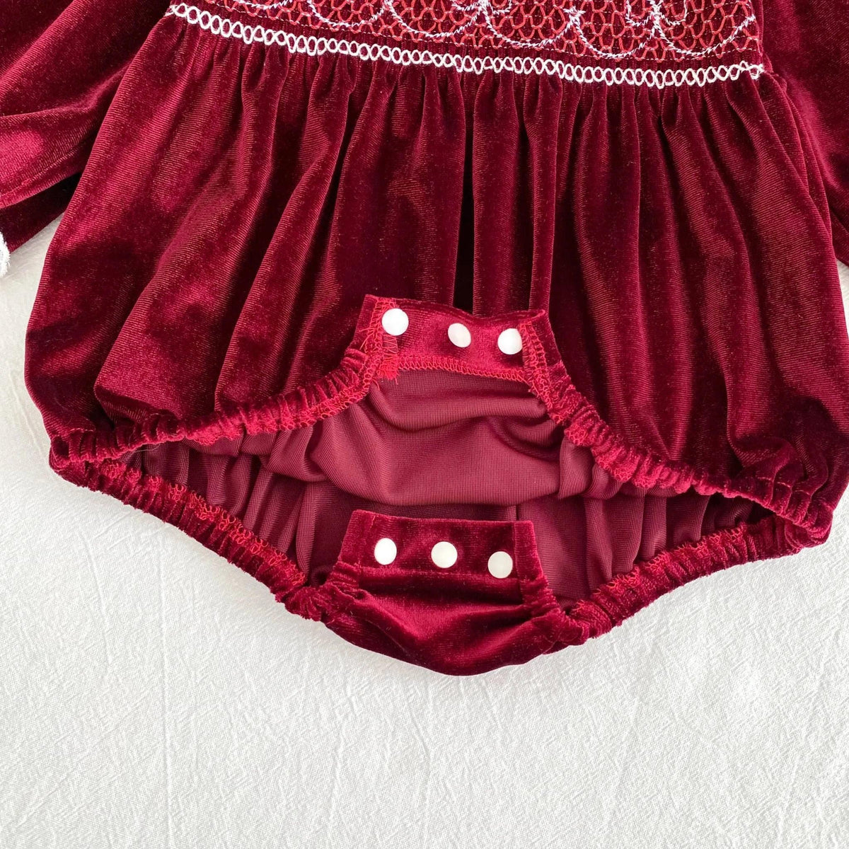 Smocked Sibling Outfits Deep Red Velvet Baby Dresses - The Palm Beach Baby