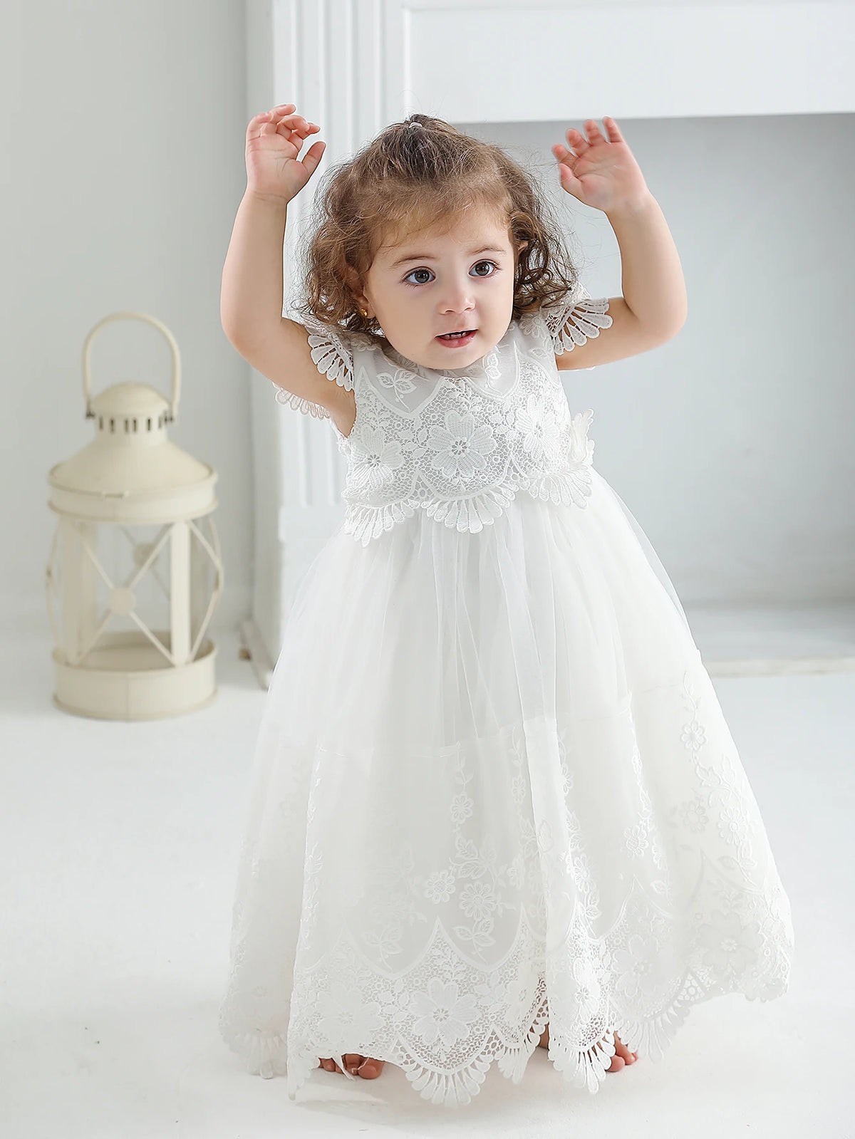 Margaret-Marie White Long Special Occasion Gown Set - The Palm Beach Baby Estimated 14 - 25 Day Shipping