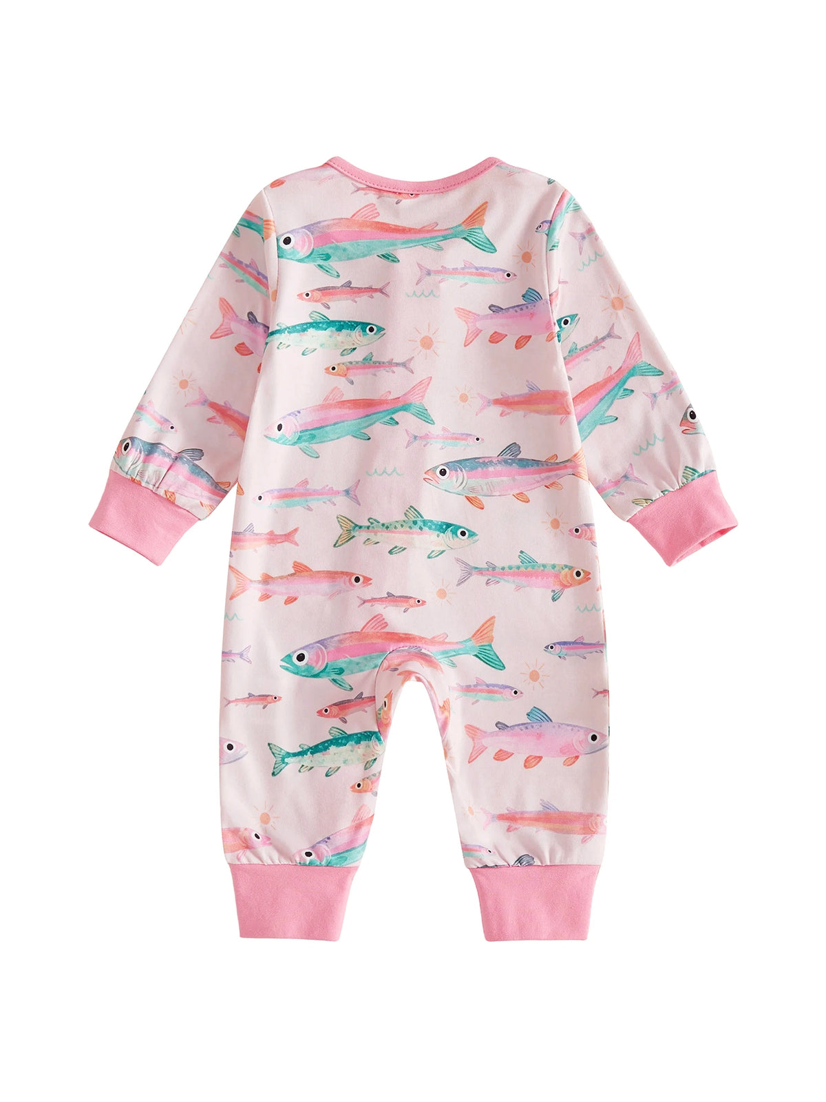 One Fish, Two Fish Zippered Cotton Romper