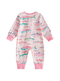 One Fish, Two Fish Zippered Cotton Romper