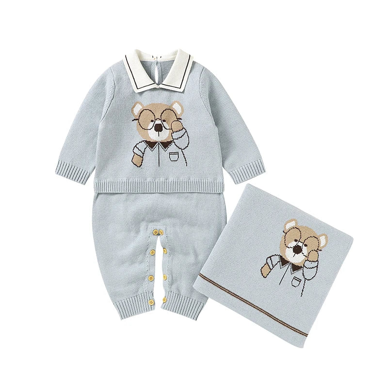 "Beary Cute" Knit Romper And/Or Blanket