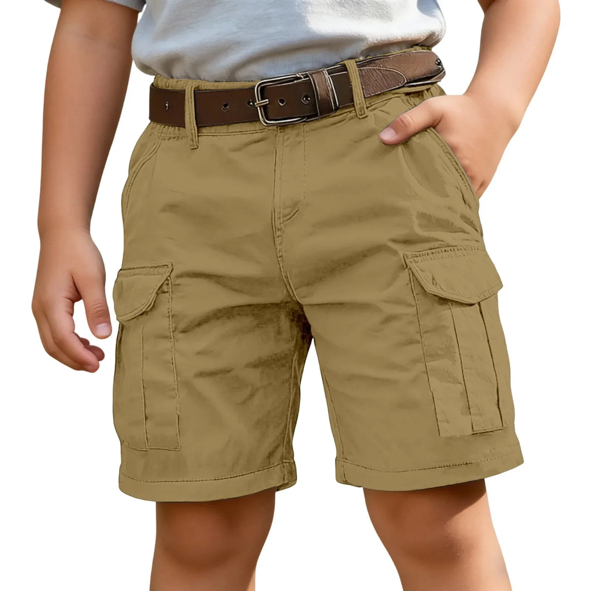 Kids Cotton Cargo Shorts Multi-Pocket - 6 Color Options