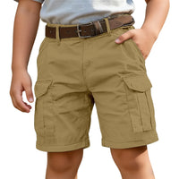 Kids Cotton Cargo Shorts Multi-Pocket - 6 Color Options - The Palm Beach Baby