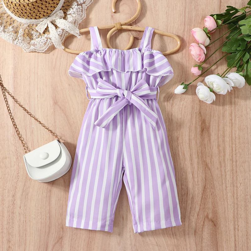 "Purple Sweetie" Striped Romper Jumpsuit