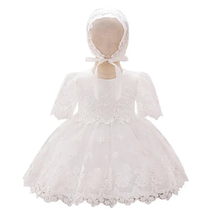 Emma-Marie Lace Baby Dress with Matching Hat for Special Occasion - The Palm Beach Baby Estimated 12 - 20 Day Shipping