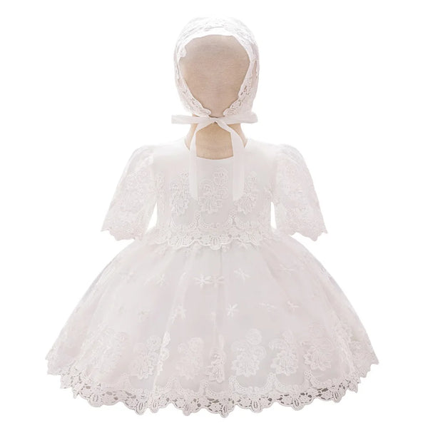 Emma-Marie Lace Baby Dress with Matching Hat for Special Occasion - The Palm Beach Baby Estimated 12 - 20 Day Shipping