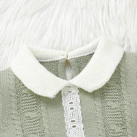 Madeline Baby Knitted Romper in Sage Green - Warm, Stylish, and Comfy for 0-9 Months - The Palm Beach Baby
