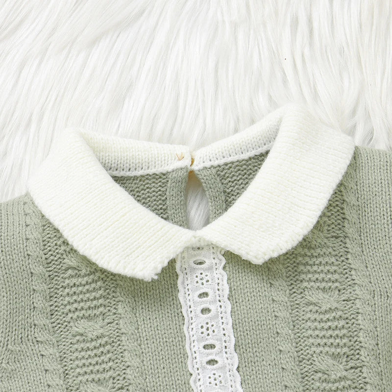 "Madeline" Baby's Knitted Romper