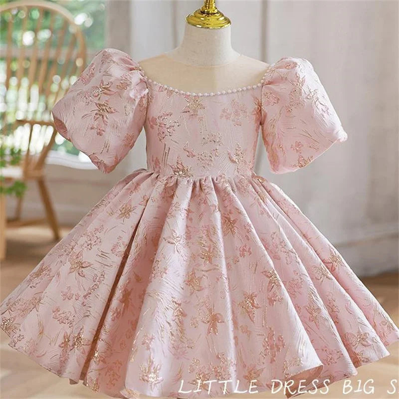 Suzette Elegant Palm Beach Pink Brocade Dress for Little Girls - The Palm Beach Baby Estimated 15 - 20 Shipping