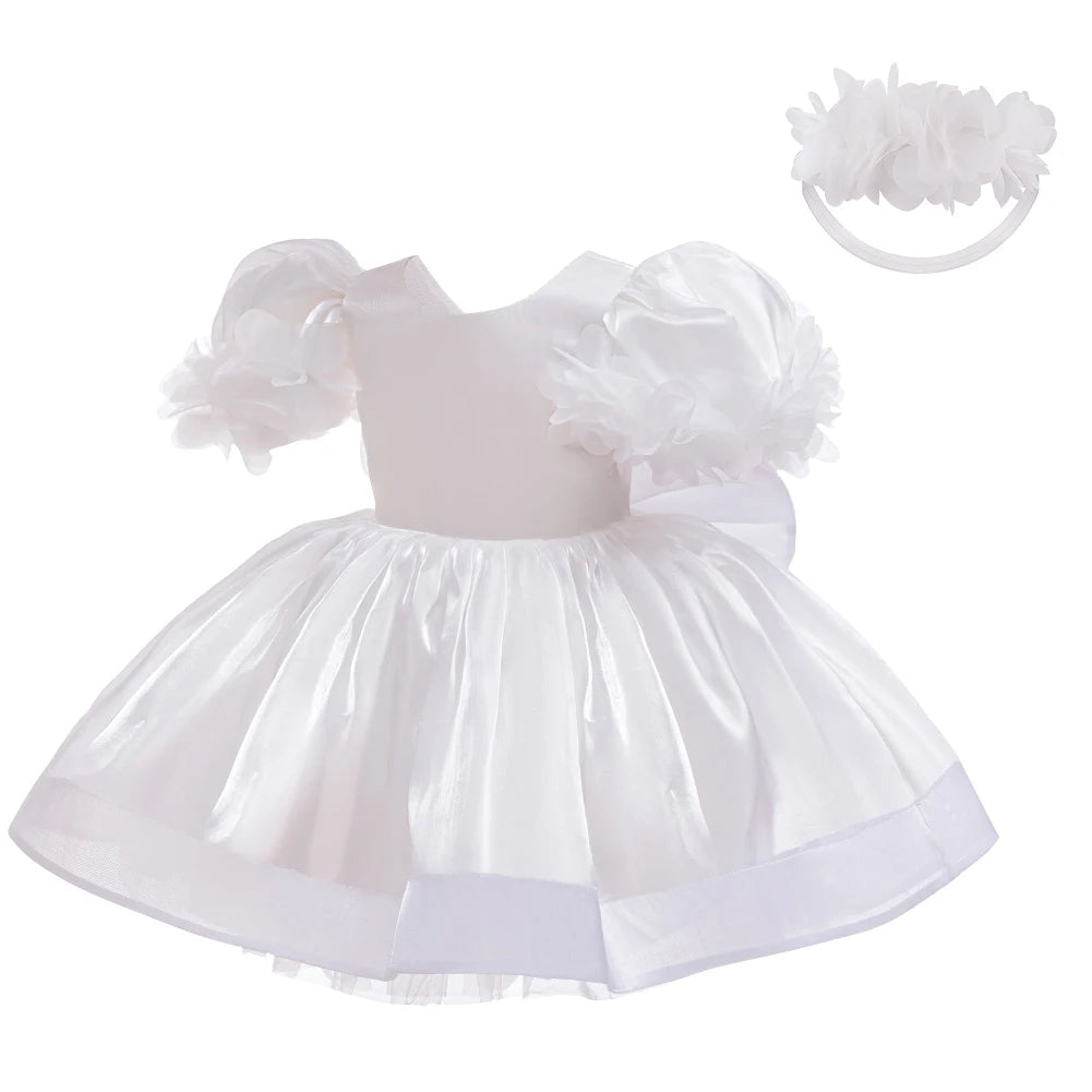 Aliana Tulle Special Occasion Dress With Elegant Head Band - The Palm Beach Baby Esrimated 13-19 Day Shipping