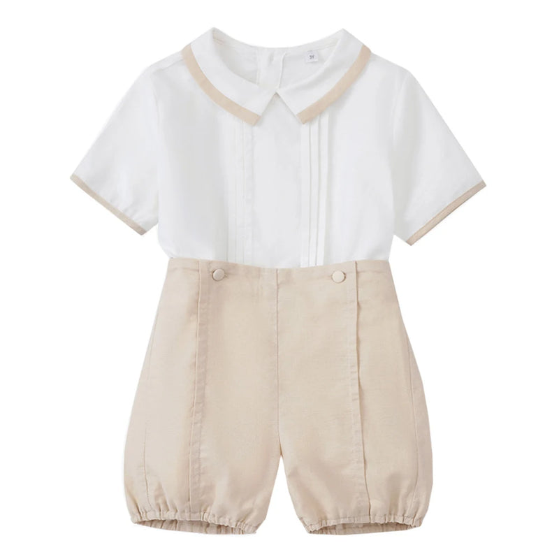 Barton Dapper Boys Summer Solid 2-Piece Shorts Set - 2 Colors