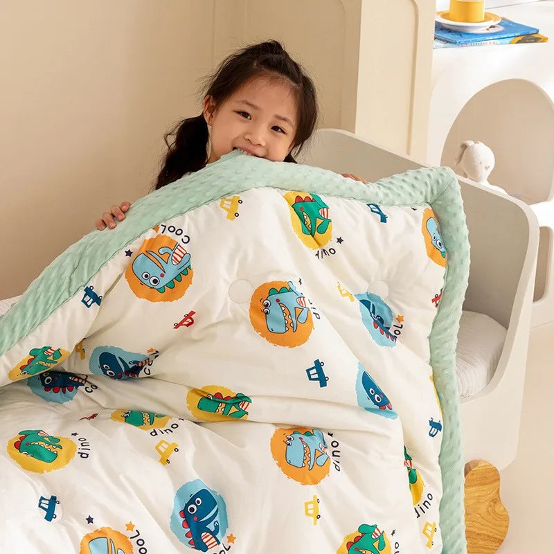 Adorable Cartoon Crazy Children's Cotton Blend Cozy Warm Minky Blanket - The Palm Beach Baby Estimated 13 - 20 Day Shipping