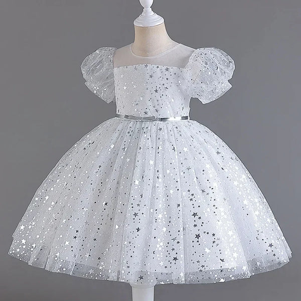 Tanya Chic Sparkly Party Dress with Puff Sleeves - 5 Elegant Colors - The Palm Beach Baby Estimated 12 - 20 Day Shipping