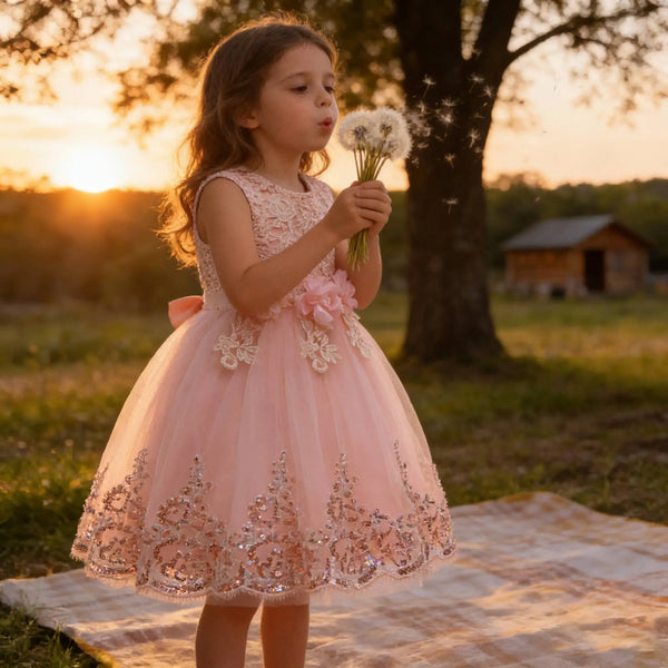 Carolina Lace Special Occasion Dress for Girls - 2 Elegant Colors - The Palm Beach Baby Estimated 14 - 20 Day Shipping